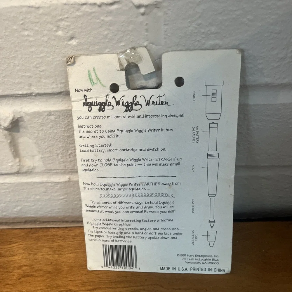 Squiggle Wiggle Writer Refills Pack Of 4 Colors- New In Package Vintage